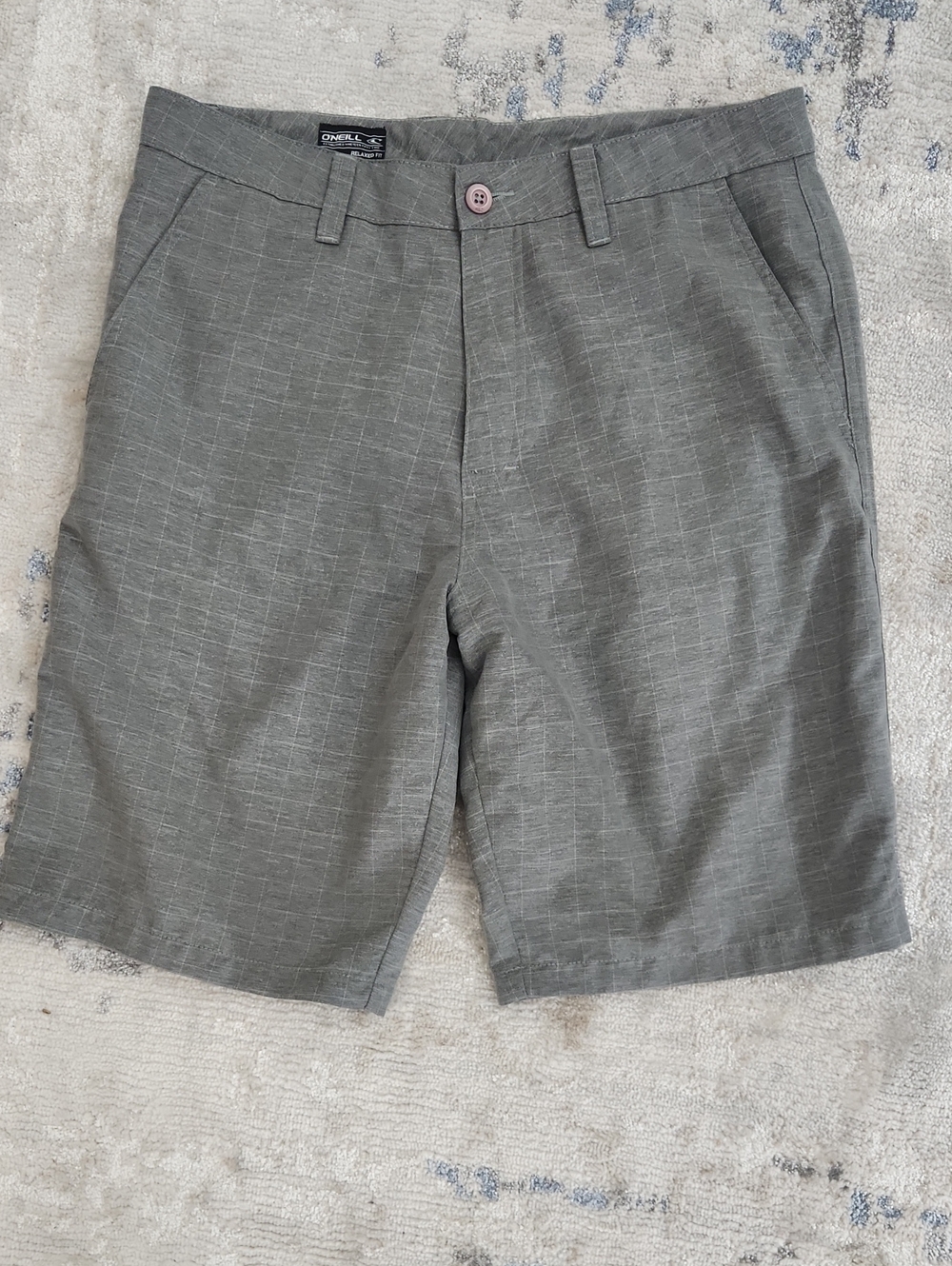 O'Neill Men's Slate Gray Flat Front Relaxed Fit Shorts